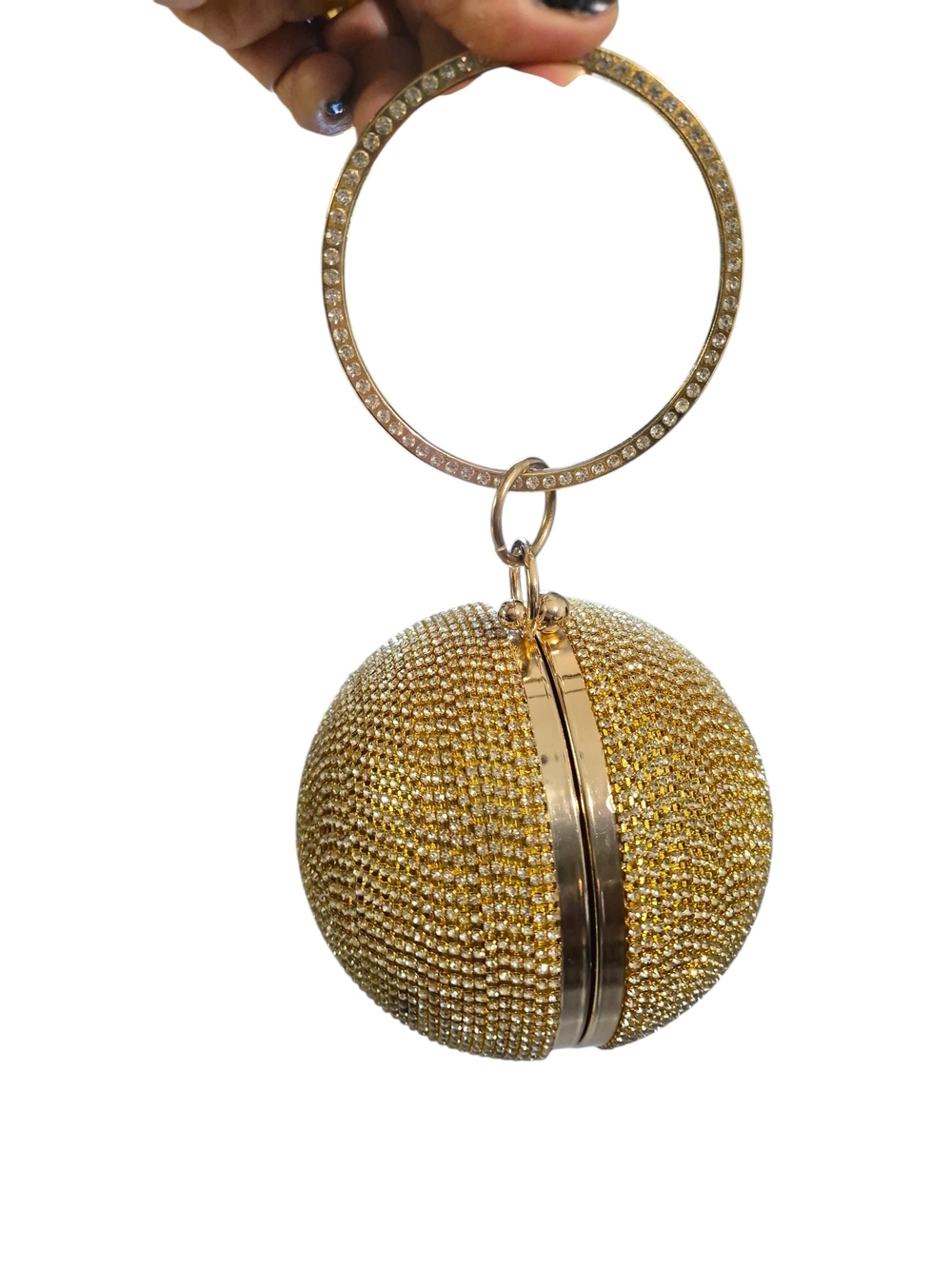 Glitter Evening Bag Ball Shape Clutch Purse Party Wedding Handbag